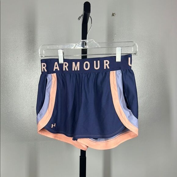 Under Armour Navy and Peach Athletic Shorts - Picture 1 of 5